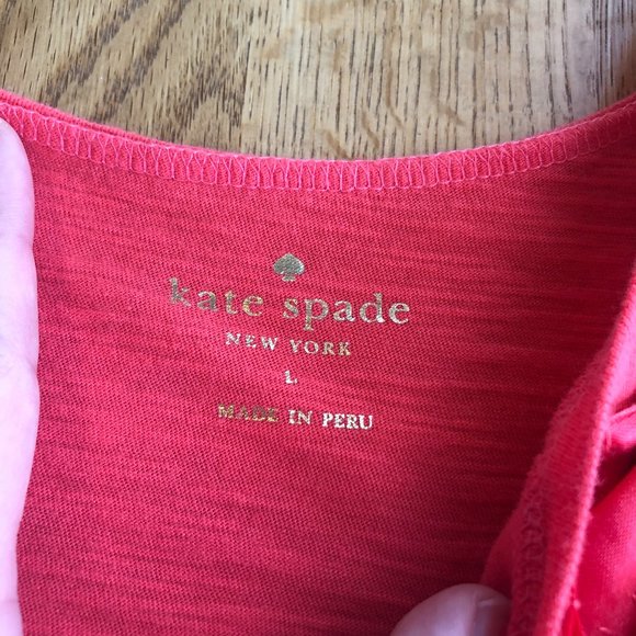 Kate Spade Girls Tank Top Coral Satin Bow Large - Picture 5 of 9